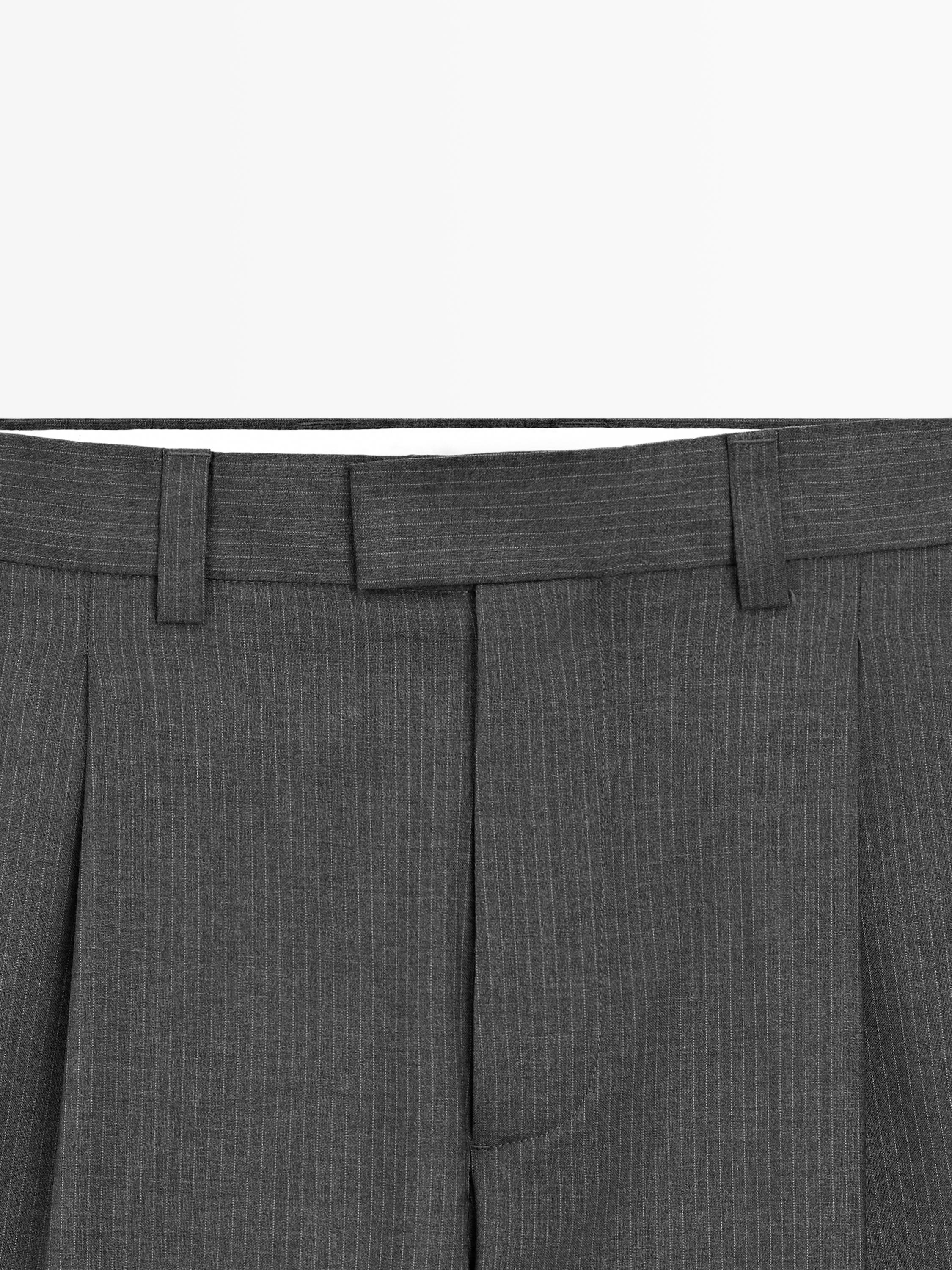 Pantalon à pinces en laine mélangée